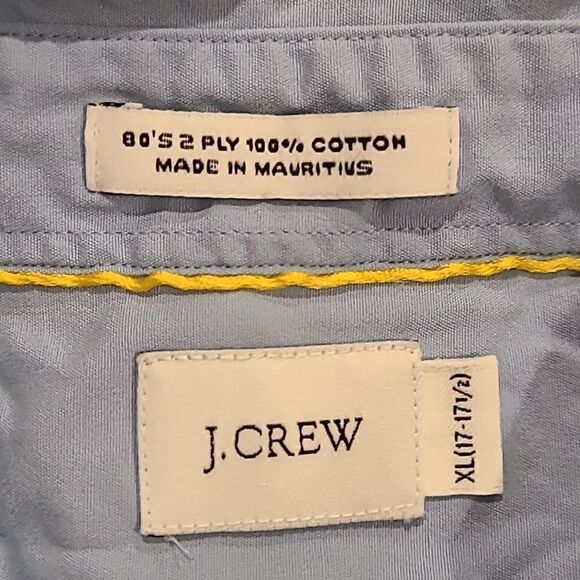 Jcrew mens light blue 80s 2 ply cotton short sleeve button down size xl - Picture 3 of 6